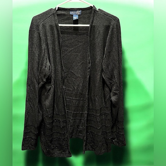 Venezia Elegant Black Open-Front Sweater 14/16 - Picture 1 of 5